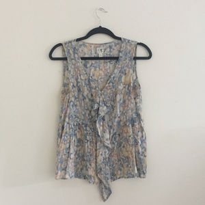 Anthropologie Edme & Esyllte Watercolor Ruffle Top